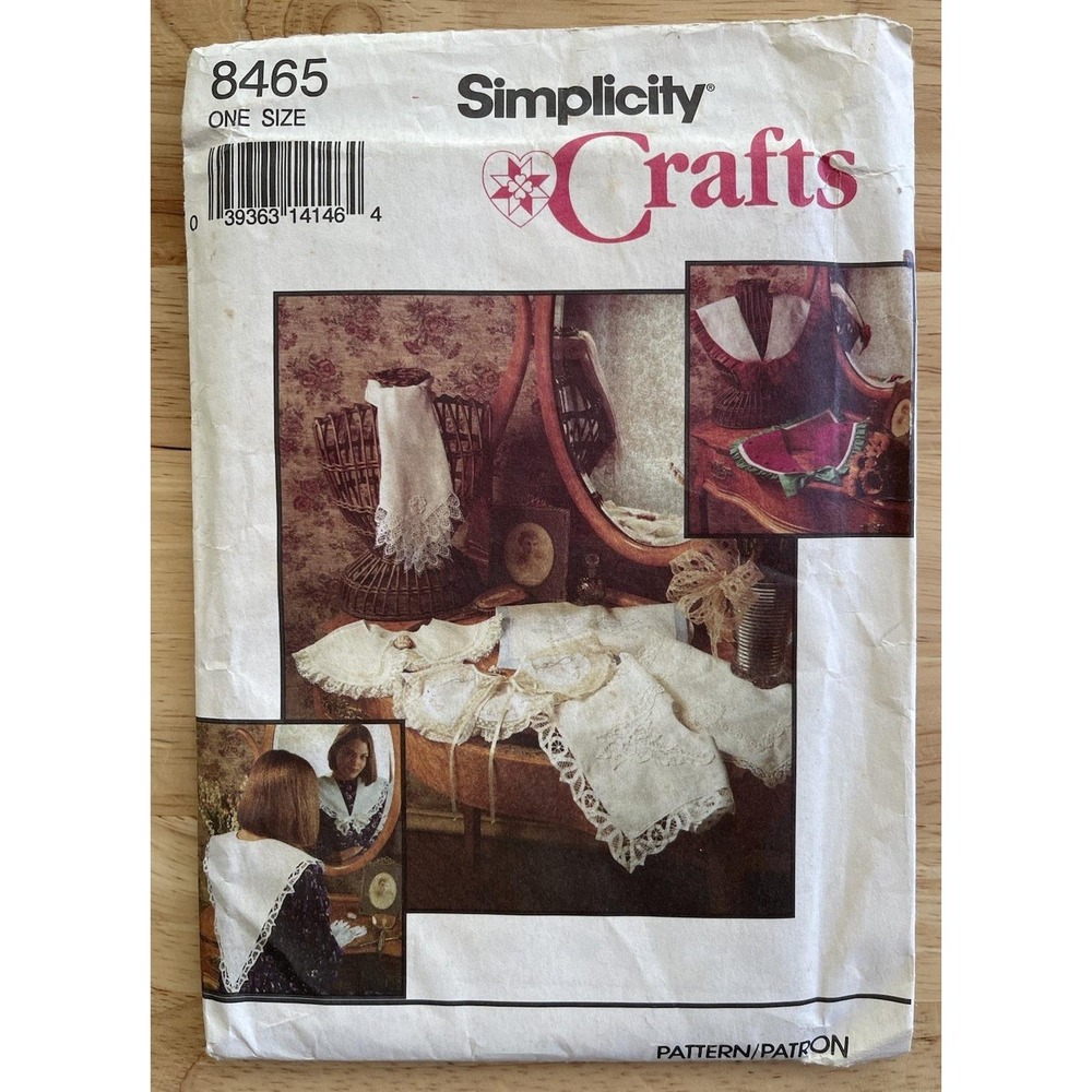 Simplicity Crafts Pattern 8465 Misses Collars 1990s Vintage W/ Transfer
